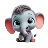 Pixar-Style Cartoon Elephant