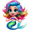 Pixar-Style Cartoon Mermaid