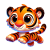 Pixar-Style Cartoon Tiger