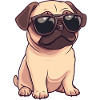 Lustiger Mops Hund