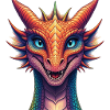 Vibrant Rainbow Dragon Head