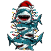 Shark Pile Christmas Hat Xmas