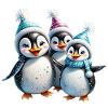 Three adorable penguins