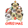 Mops Weihnachtsbaum frohe Weihnachten