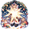 Cute Manga Christmas Design Cat