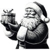Hand Drawn Santa Claus Gift