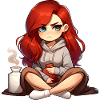 Personnage d’anime avec bouillotte