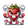 Angry Strawberry Cartoon Illustration