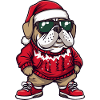Bulldog Dog Christmas Ugly Christmas