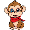 Cute Monkey Red Bandana