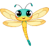 Blue & Orange dragonfly Clipart