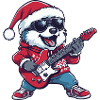 Husky Dog Christmas Rocker Guitar