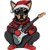 Doberman Dog Christmas Rocker Guitar