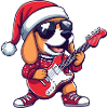 Beagle Dog Christmas Rocker Guitar