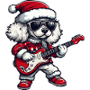 Poodle Dog Christmas Rocker Guitar