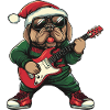 Mastiff Dog Christmas Rocker Guitar
