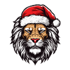 Lion Head Christmas Portrait