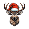Deer Head Christmas Portrait
