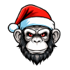 Monkey Head Christmas Portrait