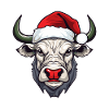 Bull Head Christmas Portrait