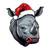 Rhino Head Christmas Portrait