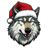 Wolf Head Christmas Portrait