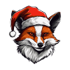 Fox Head Christmas Portrait
