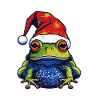 Frog Head Christmas Portrait
