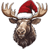 Moose Head Christmas Portrait