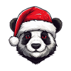 Panda Head Christmas Portrait