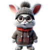 Cute rabbit with knitted sweater