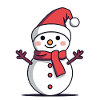 Snowman with Santa hat