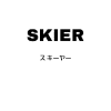 Retro-Skifahrer-Design mit japanischem Text Retro