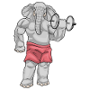 Elephant Bodybuilder Dumbbell Bodybuilding