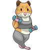 Bodybuilder hamster Haltères Culturisme