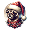 Christmas Pug Snowfall