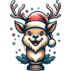 Reindeer Funny Retro Christmas