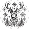 Noël cerf n&b