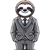 Chill Sloth in Suit Illustration