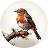 Robin sitting on branch
