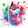 lama, alpaga aquarelle