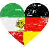 Iranian German Flag Heart