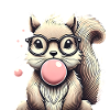 Cool Squirrel with Bubblegum Glasses