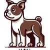 Cartoon Boston Terrier Graphic