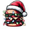 Burger Hamburger Weihnachtsmütze Noël