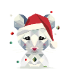 Schneemaus im geometrischen Weihnachtsdesign