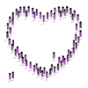 Crowd Heart Cohesion Community Purple