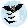 Chauves souris vampires et lune