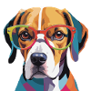 Beagle Dog Cool with Glasses