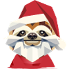 Fröhliches Weihnachtsfaultier im modernen Design